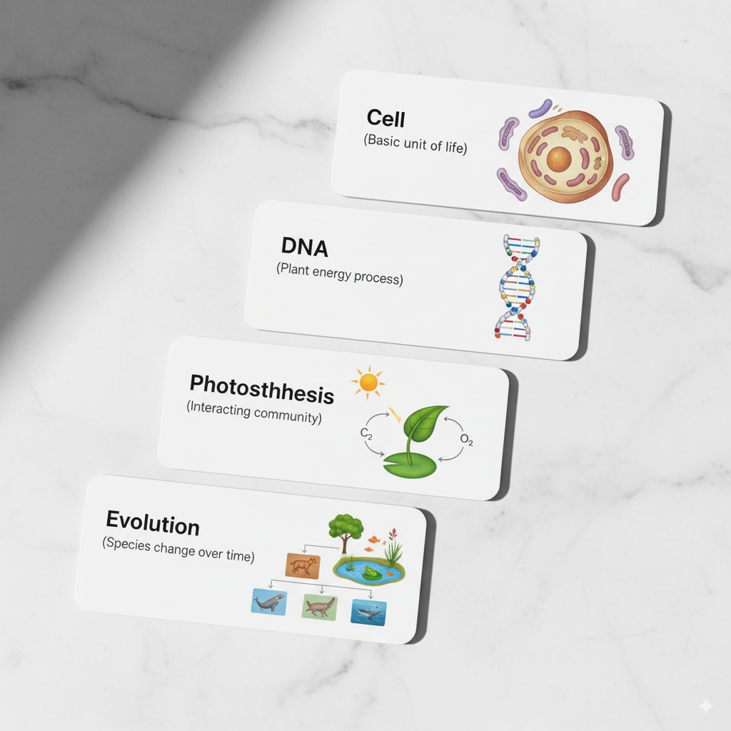 Biology Terminology - Life Science Concepts Flashcards