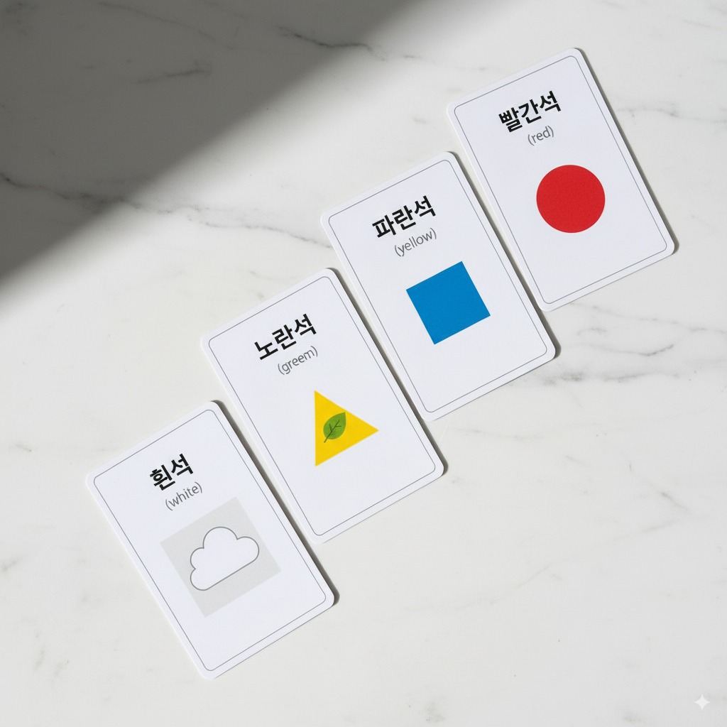Korean Colors - Basic Color Vocabulary Flashcards