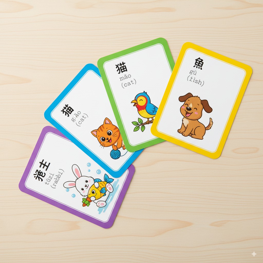 Mandarin Animal Vocabulary for Kids Flashcards