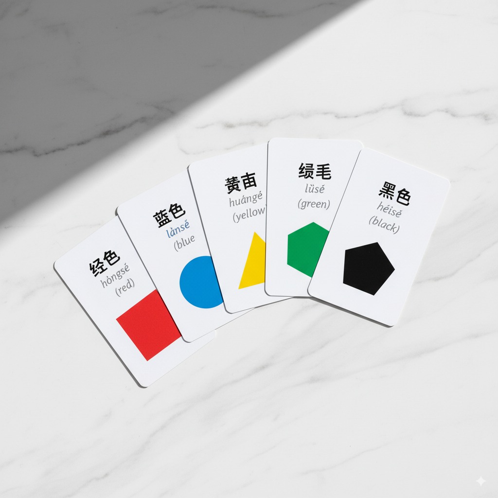 Mandarin Colors - Basic Color Vocabulary Flashcards