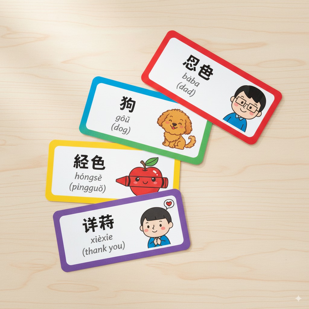 Mandarin for Kids - First 100 Essential Words Flashcards
